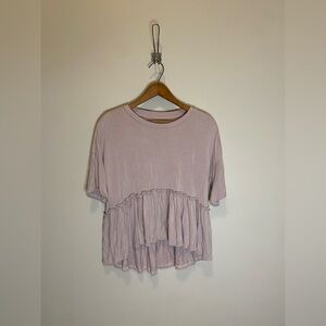 Amazon Light Purple Ruffle Hem Women's Tee